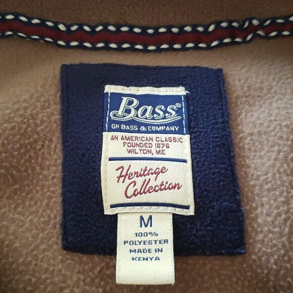 Very Nice GH Bass Heritage Collection Quarter Zip Fleece Pullover Jacket Sz M - Picture 4 of 5
